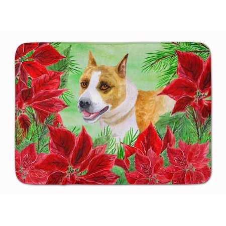Carolines Treasures American Staffordshire Poinsettas Machine Washable Memory Foam Mat CK1293RUG
